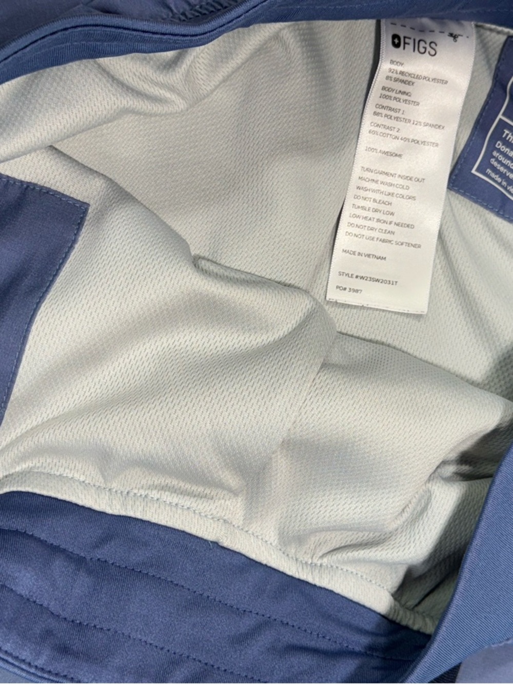 FIGS Zamora Blue Ombre Scrub Jogger Pants Women’s M/T - Picture 8 of 8